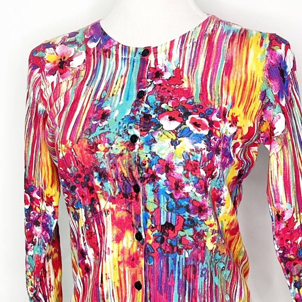 Joseph A. Colorful Button Up Cardigan (M) - Picture 2 of 8